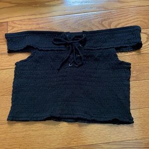 lace up off the shoulder top